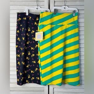 LulaRoe Cassie Skirts, Set of 2, Size Large. Great Condition/NWT